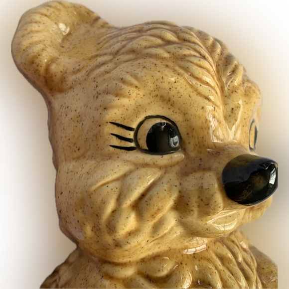 Ceramic Teddy Bear (Piggy) Bank, 7.5 inch.  Baby Shower Gift Nursery Vintage - Picture 6 of 8